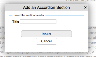 Accordion Section